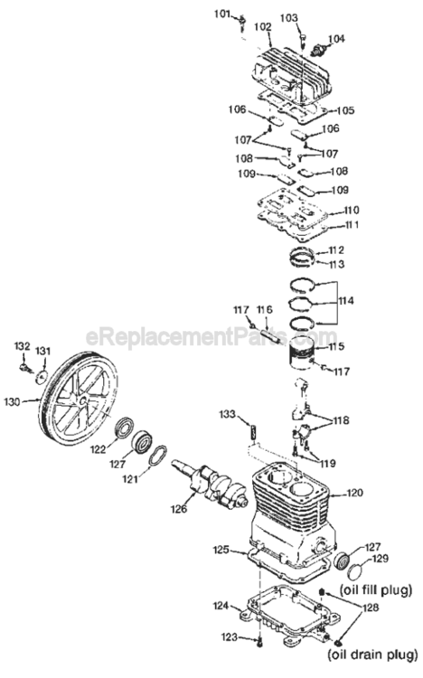 Page B Diagram and Parts List for CPLC7060V Type 0 Porter Cable Compressor